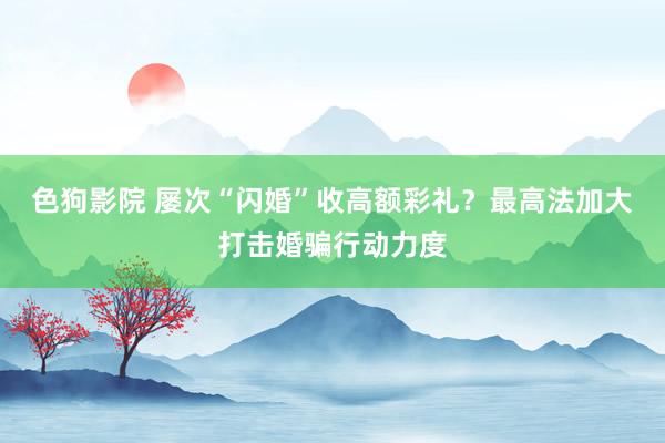 色狗影院 屡次“闪婚”收高额彩礼？最高法加大打击婚骗行动力度
