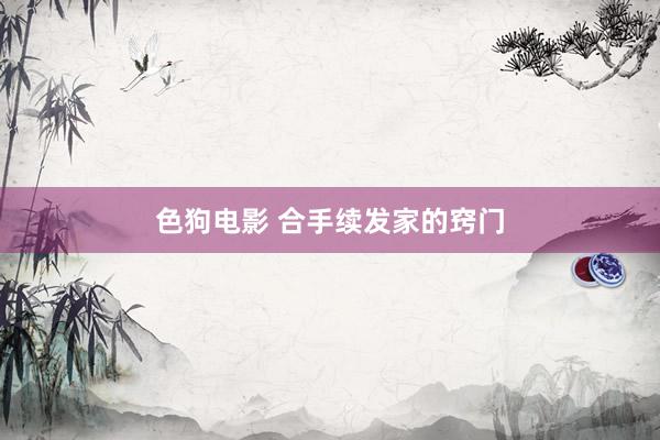 色狗电影 合手续发家的窍门